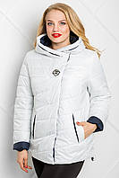 Демисезонная белая куртка большие размеры 50-62 с капюшоном