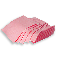 Нагрудники - серветки стоматологічні 3-шарові 430х330 мм, текстуровані, Рожеві, 500 шт./уп.