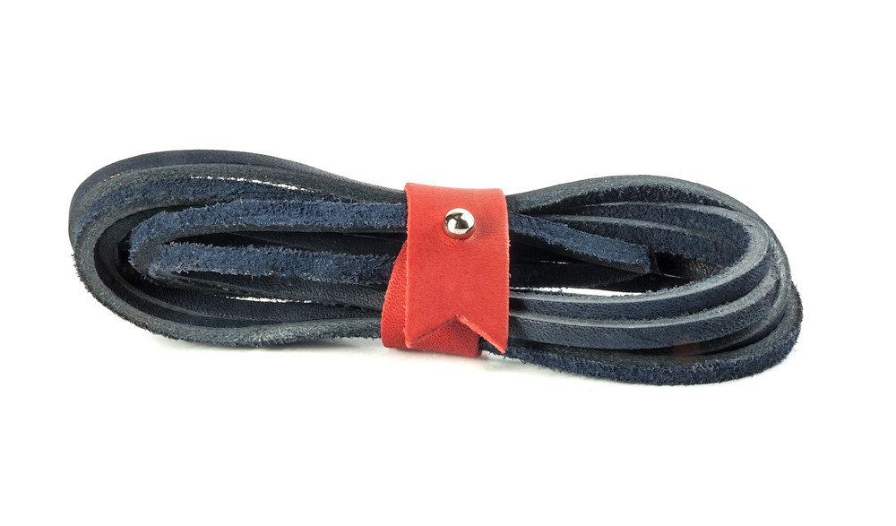 Шнурки кожаные 3,5*1000мм (темно-синий) - фото 1 - id-p93059250