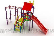 Дитячий комплекс "Котик" із пластиковою гіркою
