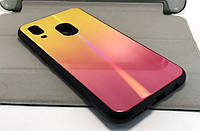 Чехол накладка для Samsung A40, A405 противоударный бампер glass Shine gradient