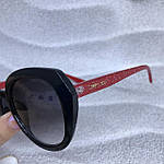 Стильні чорні окуляри з червоними дужками, фото 6