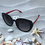 Стильні чорні окуляри з червоними дужками, фото 9