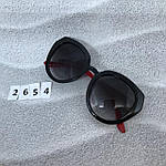 Стильні чорні окуляри з червоними дужками, фото 5