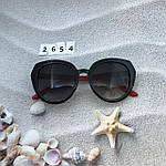 Стильні чорні окуляри з червоними дужками, фото 4