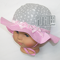 Дитяча р 44 6 7 8 міс літня панамка дівчинці для дівчинки новонароджених дітей малюків із зав'язками 4697