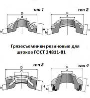 Грязесъемники резиновые для штоков 1-118