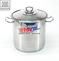 Каструля 11 л (Ø24 см, h-24 см) з неіржавкої сталі з кришкою (індукційне капсульне дно) Arian (Туреччина)