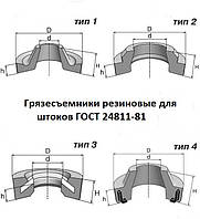 Грязесъемники резиновые для штоков 2-10-4