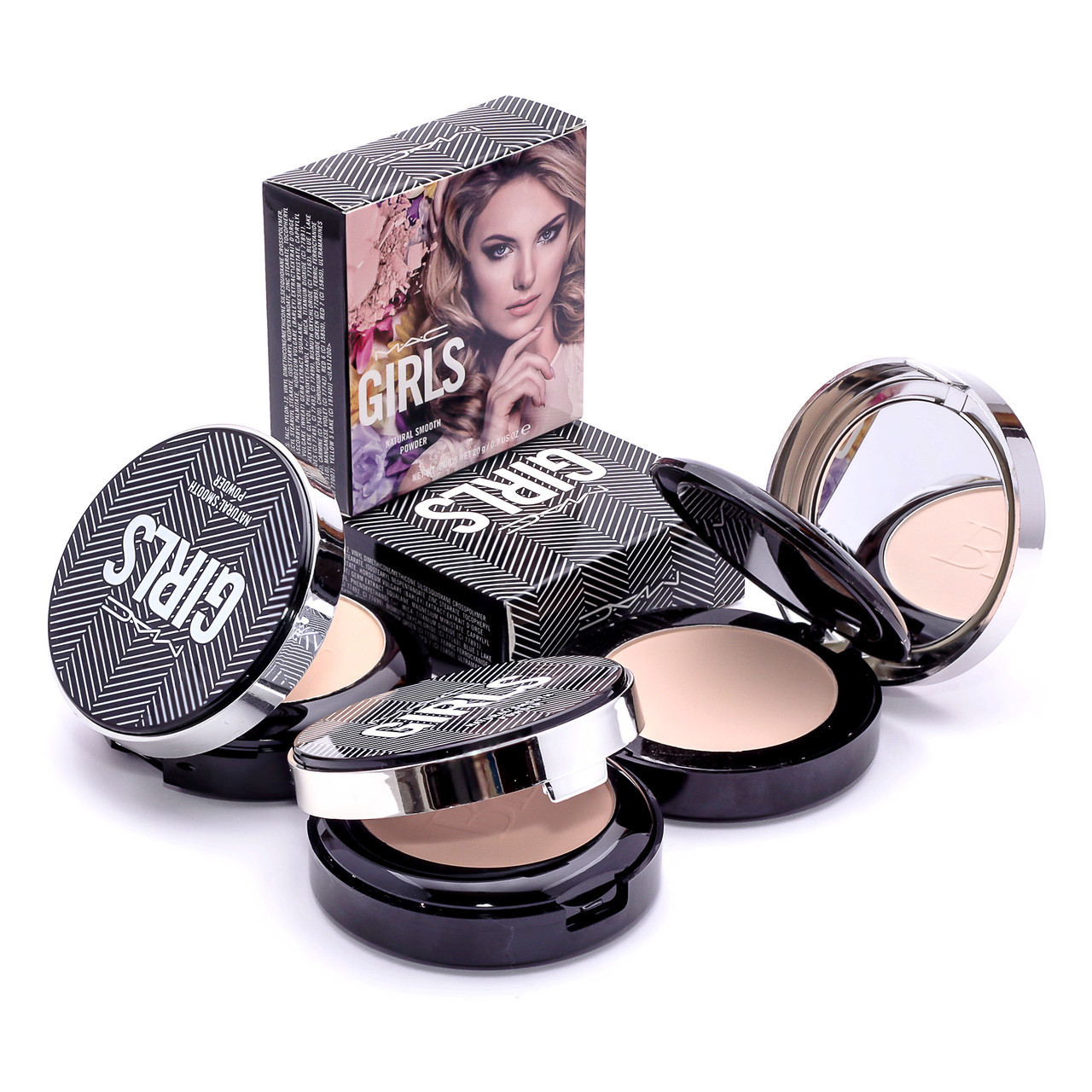 Подвійна пудра Mac Girls natural Smooth Powder (Палітра 3 шт - №1,2,3 ) | P039