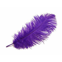 Натуральные перья страуса фиолетовые 30-35 см