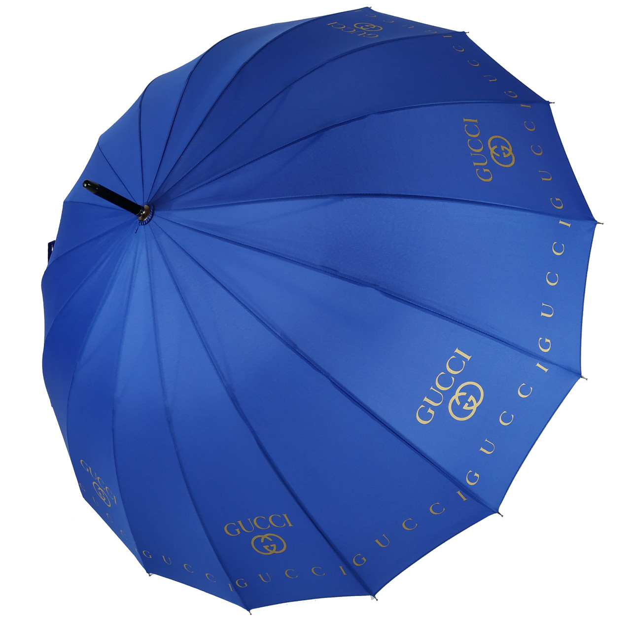 Жіноча парасоля-тростина з логотипами брендів, напівавтомат від фірми Max, синій, 1001-3