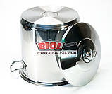 Каструля 14 л (Ø26 см, h-26 см) з неіржавкої сталі з кришкою (індукційне капсульне дно) Arian (Туреччина) , фото 3