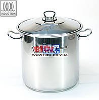 Каструля 14 л (Ø26 см, h-26 см) з неіржавкої сталі з кришкою (індукційне капсульне дно) Arian (Туреччина) 