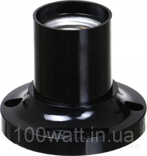 Патрон E27 карболитовый настенный прямой фланцевый черный YK745 (ID ...