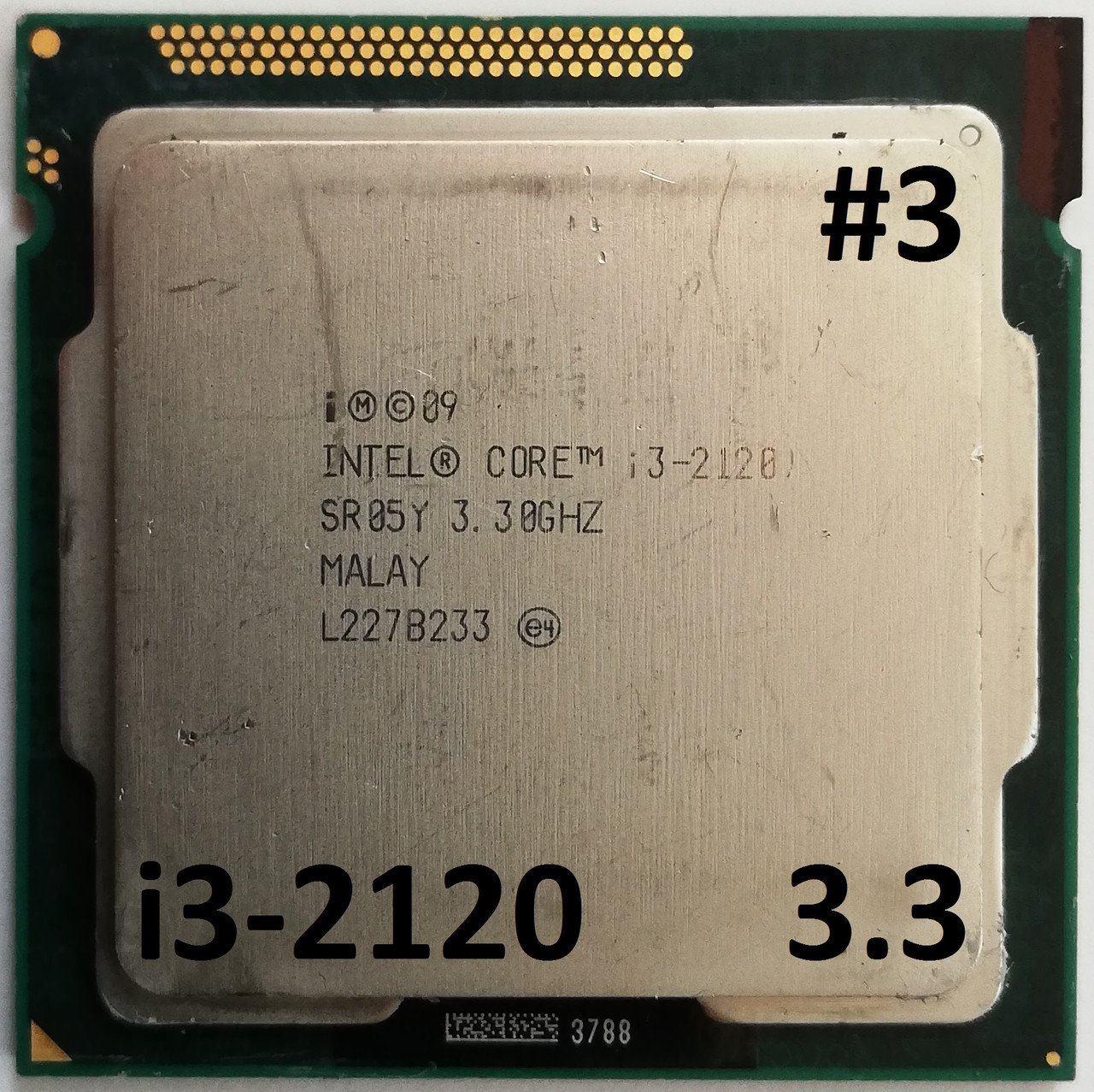 Процессор ЛОТ#3 Intel Core i3-2120 SR05Y 3.3GHz 3M Cache Socket 1155 Б/У