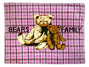 Плед дитячий з мікрофібри "Bears family" рожевий (110х140)