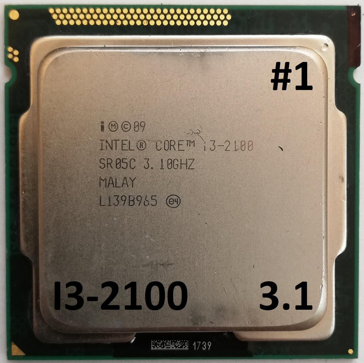 Процессор Intel ЛОТ#1 Core i3-2100 SR05C 3.1GHz 3M Cache Socket 1155 Б/У