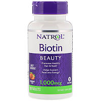 Natrol, Biotin, Fast Dissolve, Strawberry Flavor, 1000 mcg, 90 Tablets