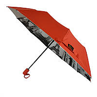 Жіноча парасоля напівавтомат Bellissimo з візерунком зсередини і тефлоновим просоченням, червона, 018315-3