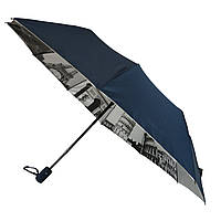 Жіноча парасоля напівавтомат Bellissimo з візерунком зсередини і тефлоновим просоченням, темно-синя, 018315-8
