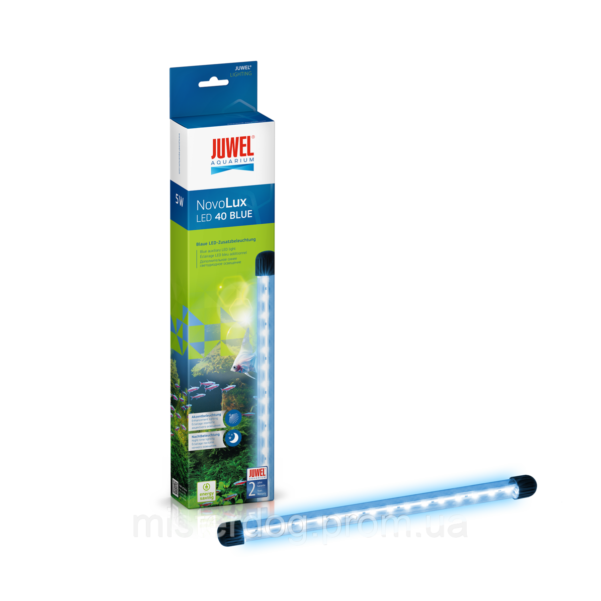 NovoLux LED 40 Blue 385 mm 5 Watt водонепроникні енергозберігаючі лампи