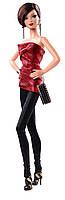 Кукла Барби Высокая Мода Городское Сияние Barbie Look City Shine Red Dress Brunette Doll CJF51