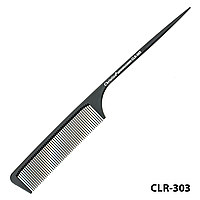 Гребінець карбоновий антистатичний дрібнозубий із хвостиком Christian CLR-303