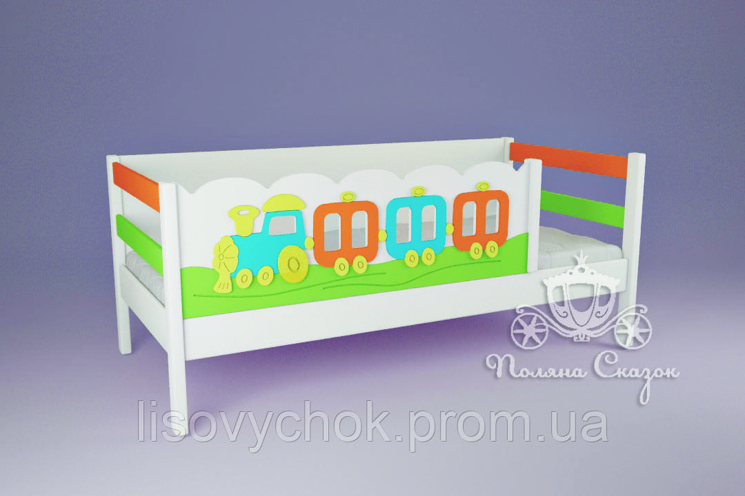 Ліжко дитяче "Паровозик", МДФ/вільха