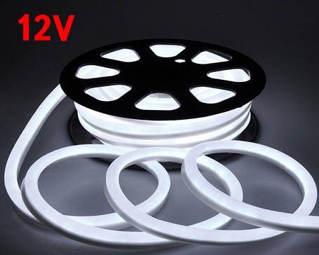 LED НЕОН SL-0012L SMD 2835/120 12V білий холодний IP65 (1м) Код.59555, фото 1