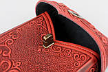 Шкіряний червоний рюкзак ручної роботи, сумка-рюкзак з авторським тисненням, фото 9