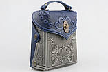 Шкіряний рюкзак ручної роботи, сумка-рюкзак з авторським тисненням в стилі бохо, фото 3