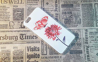 Чохол-накладка Flowers на Iphone 6/6S, White/Red