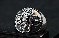 Серебряное кольцо унисекс Крест Двойной Дордже Ваджра 9,16 грамма разьемное 18-23 размер