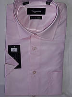 Рубашка мужская vk-0009 Sig Men приталенная однотонная розовая с коротким рукавом