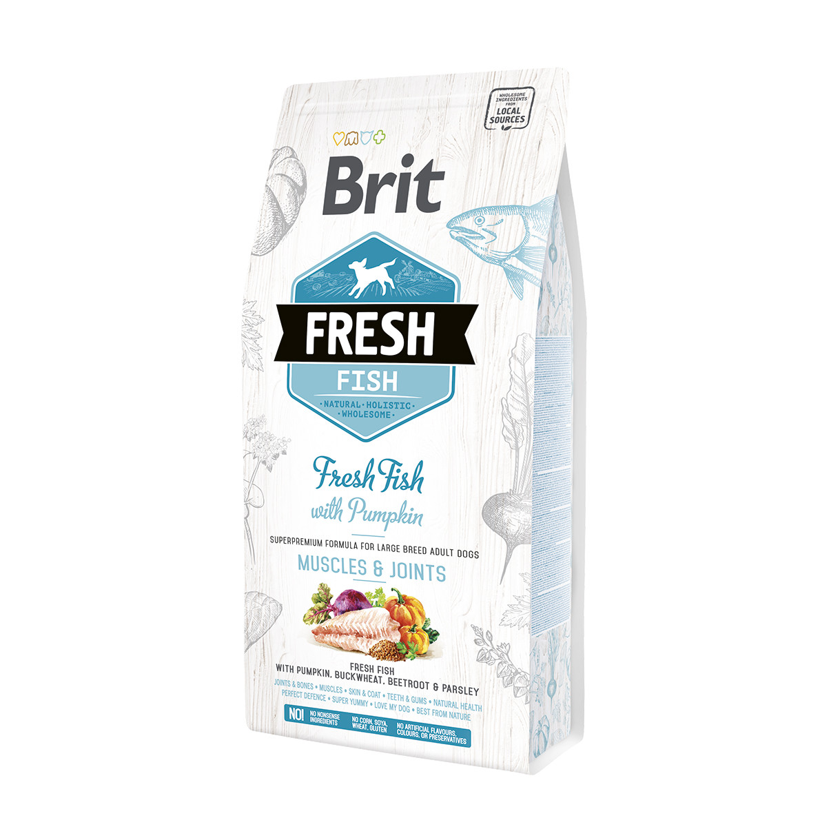 Сухий корм для собак великих порід Brit Fresh Fish & Pumpkin Adult Large свіжа риба і гарбуз 2.5 кг (170994)