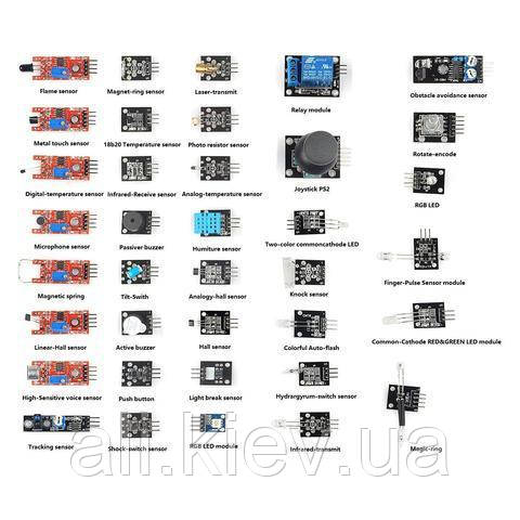 Sensor Kit 37pcs +bonus! Набор сенсоры датчики для Arduino продвинутый