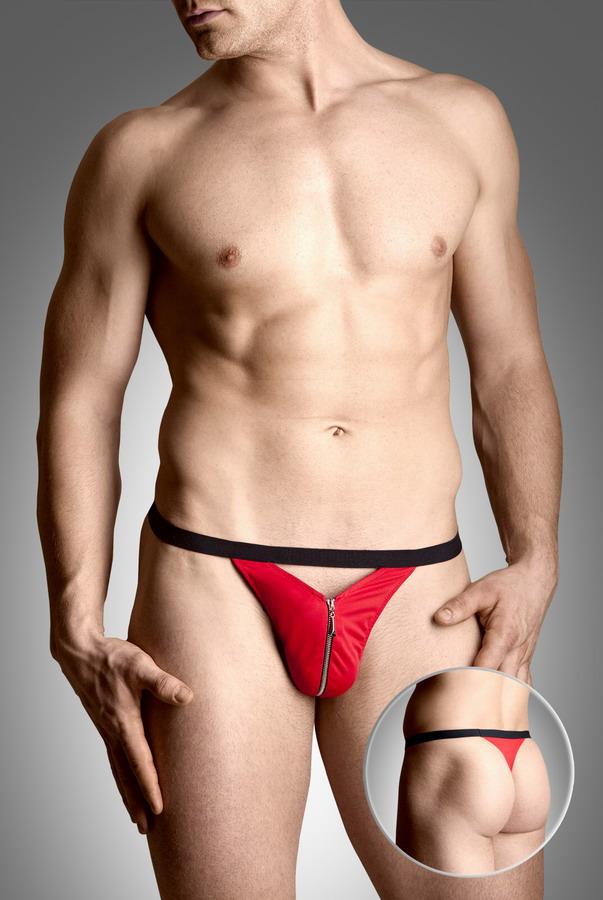 Чоловічі труси-стринги із замочком Mens thongs 4497, червоні, S/M, L/XL