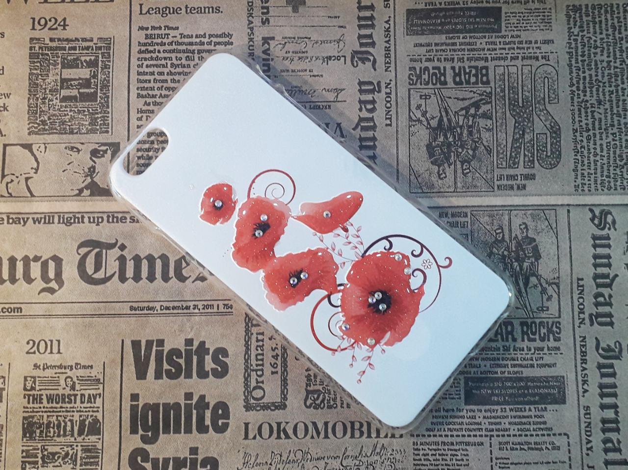 Чохол-накладка Flowers на Iphone 6/6S, Red