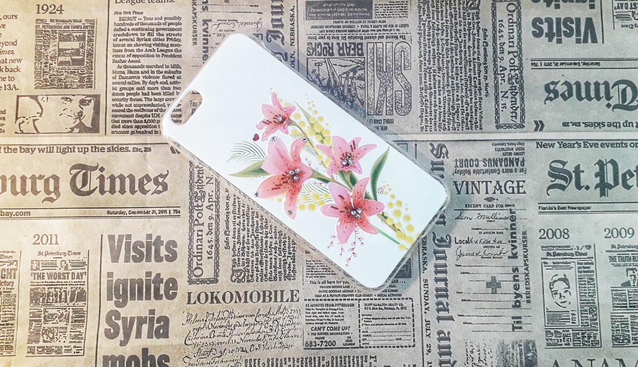 Чохол-накладка Flowers на Iphone 6/6S, Pink