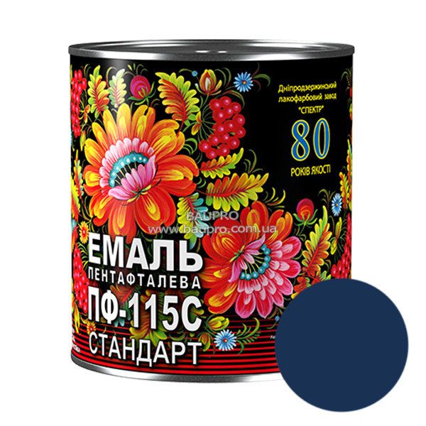 Емаль СПЕКТР ПФ-115С стандарт, алкідна (темно-синя), 0,9 кг