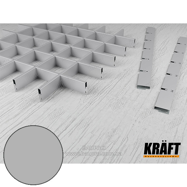 Профіль KRAFT Грильято "П" 40*600 мм (кочечка 100*100) Ral 9006