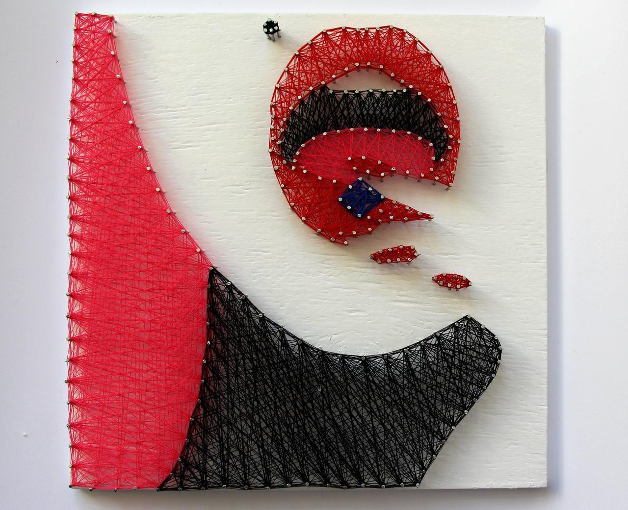 Світанок у горах пано в техніці стрінг-арт String Art