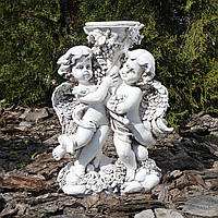 Садовая фигура скульптура для сада Пара ангелов подсвечник светящийся 31 см СП506-4 св статуя