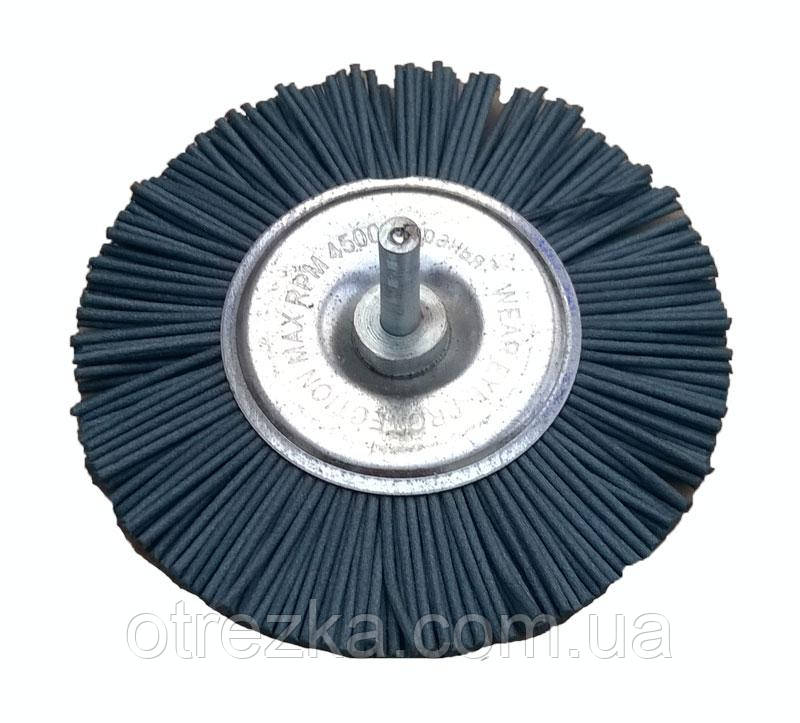 Щітка абразивна "Пиранья" для дриля 75 мм. синя р180 бічна