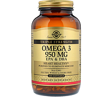 Omega 3 950 mg EPA & DHA Solgar, 100 капсул