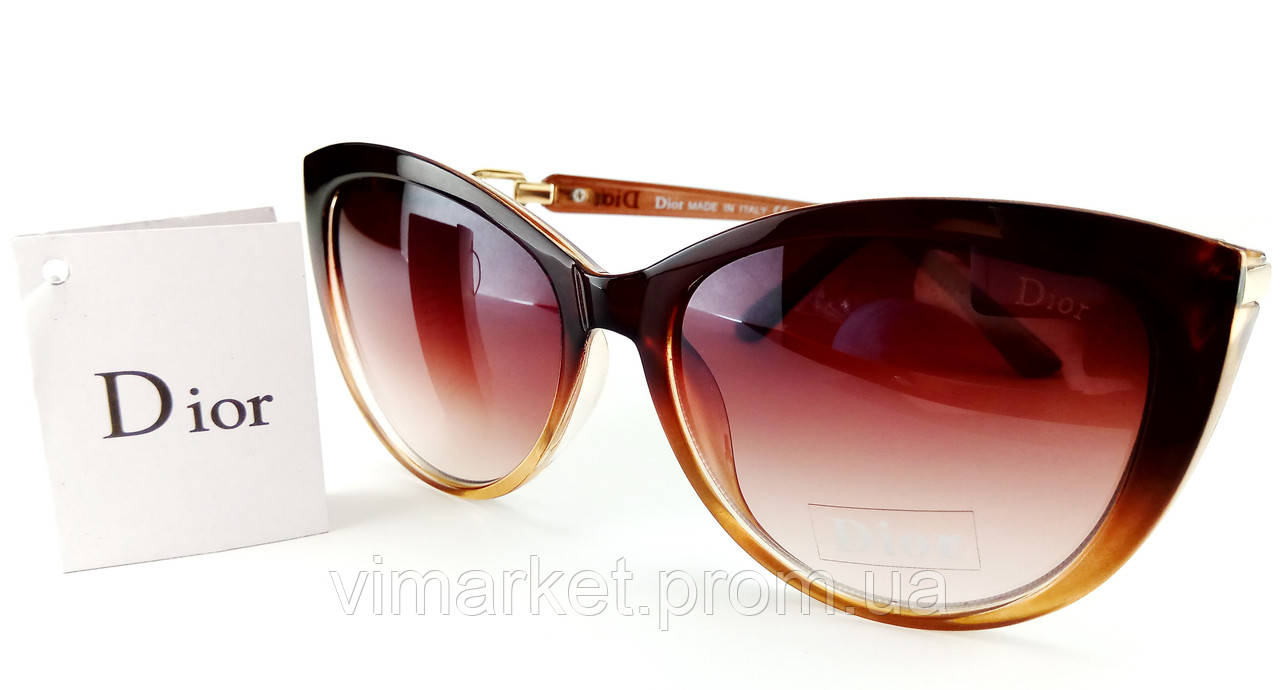 Жіночі сонцезахисні окуляри Dior 9806 C8, класичні, плавний перехід, градієнт, золото чорний