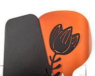 Металева закладка/роздільник для книг Тюльпан (чорна), фото 3