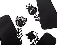 Металева закладка/роздільник для книг Тюльпан (чорна), фото 5