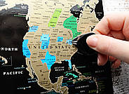 Набір скретч листівок з континентами «Map of the World» у подарунковому конверті, фото 4